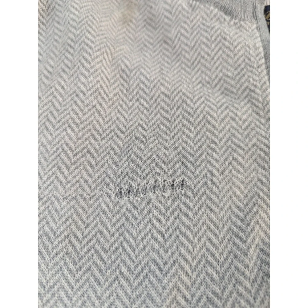 Brooks Brothers Wool Sweater Mens Large Light Gray  100% Merino Wool 1/4 Zip